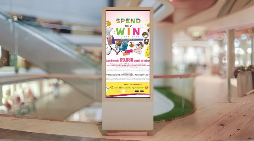 Digital display in a country club restaurant