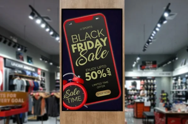 Portrait digital display in a retail store